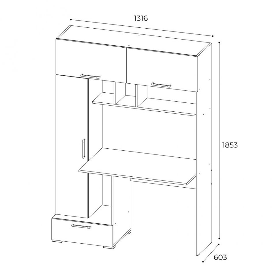 Компьютерный стол Квартет-11 (Венге/Дуб молочный) ТЭКС