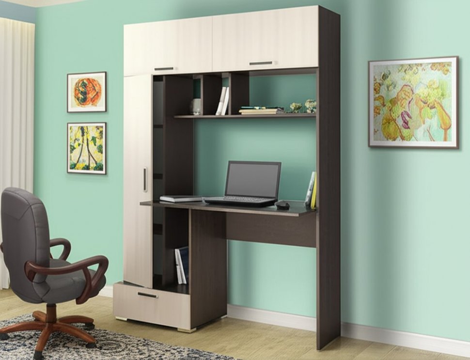 Компьютерный стол Квартет-11 (Венге/Дуб молочный) ТЭКС