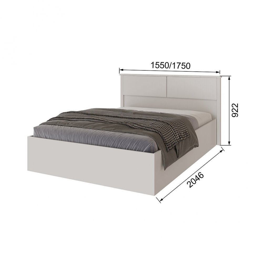 Кровать с настилом ЛДСП Толедо ТКР-1 160х200, Белый