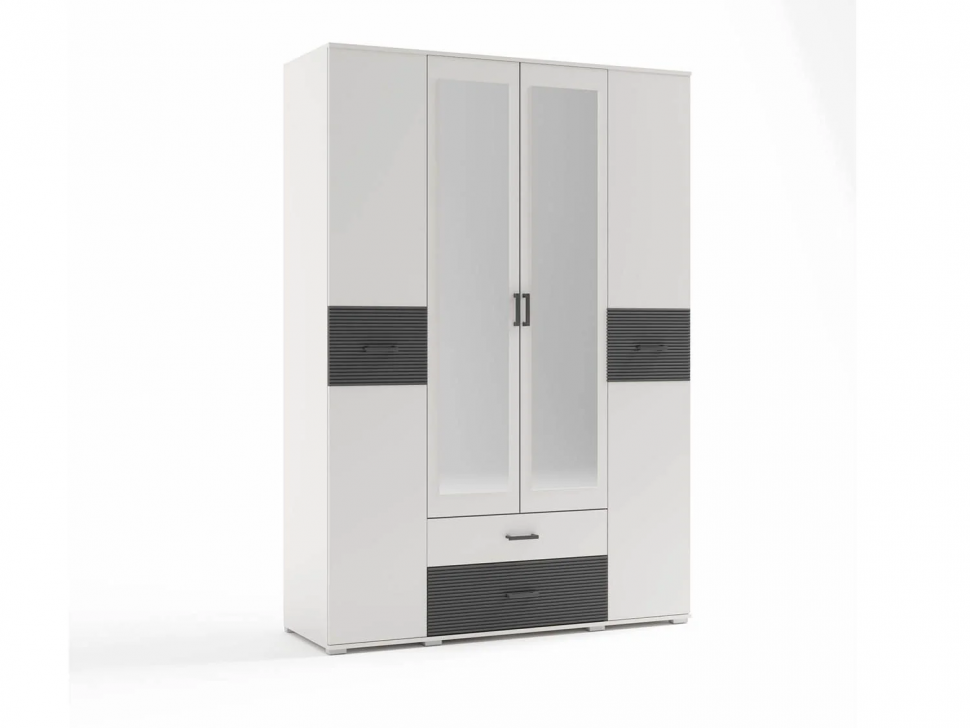 Сити 4 шкаф Белая Аляска / Черный