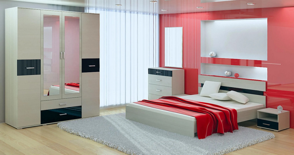 Сити 4 шкаф Белая Аляска / Черный