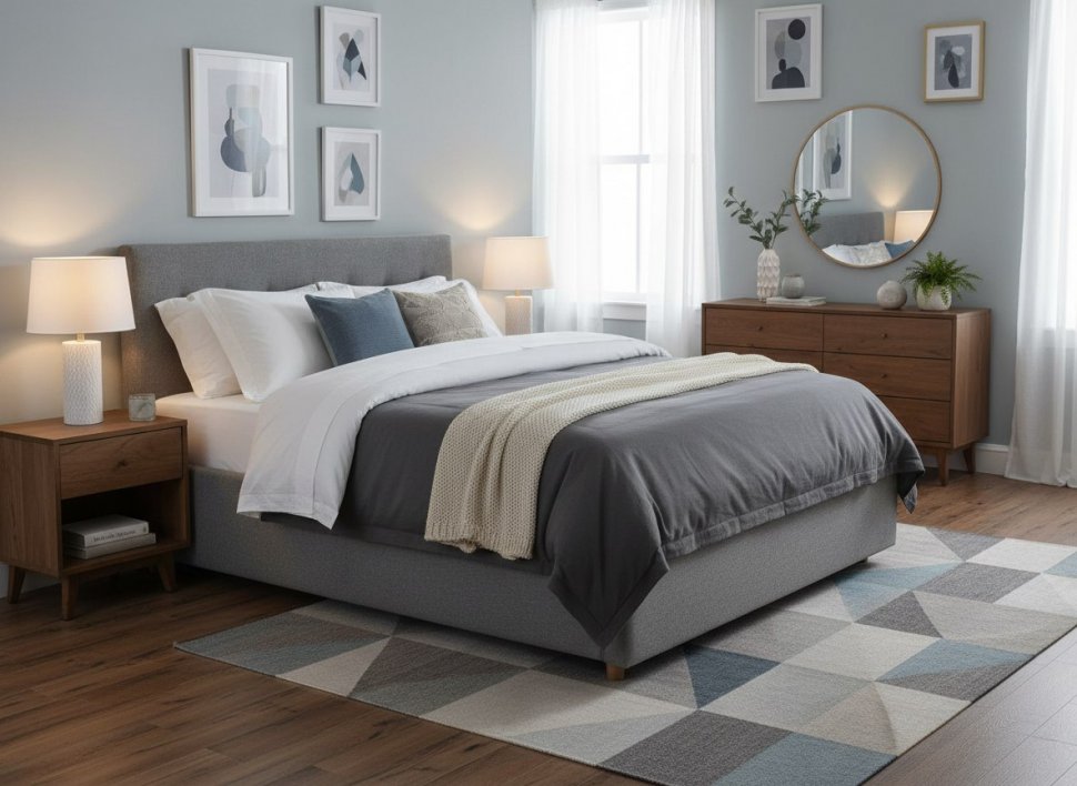 Кровать Nova 1600 с основанием / серый №25