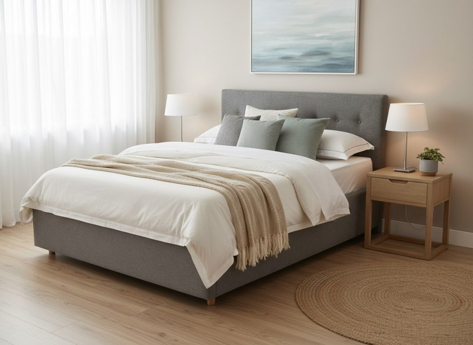 Кровать Nova 1600 с основанием / серый №25