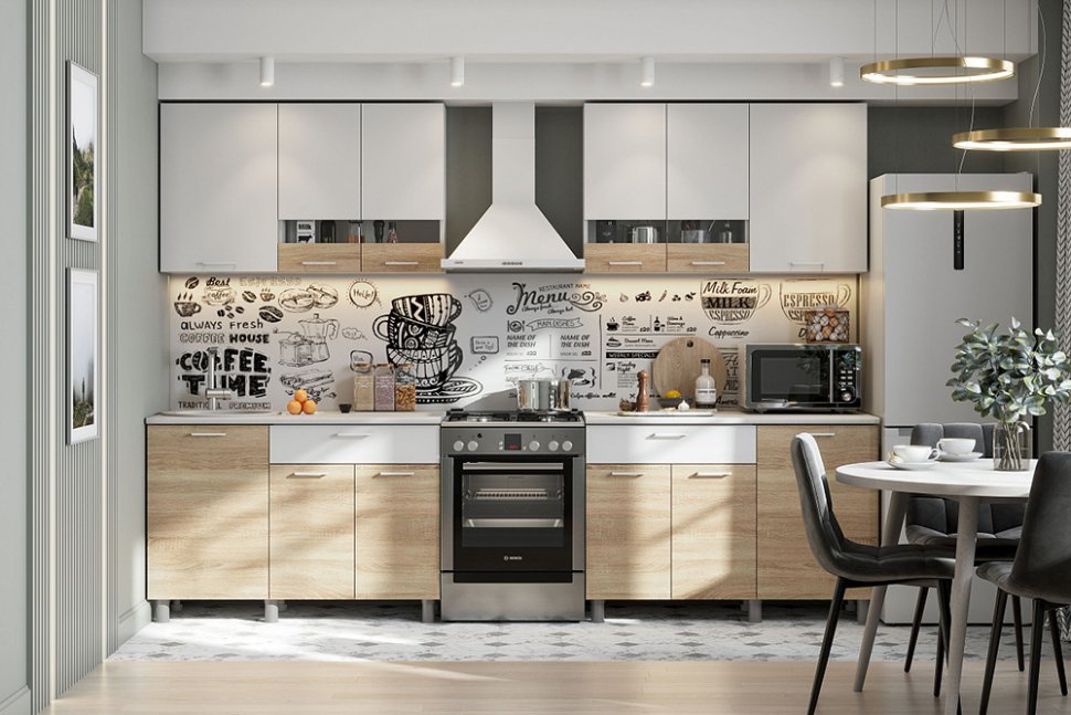 Кухня 1.2 (Арника) КГ- 4 Белый / Дуб Сонома