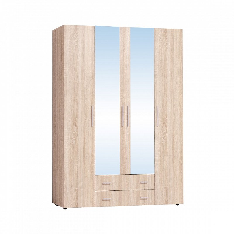Шкаф Монако 555 с зеркалами (Глазов-мебель) Дуб Сонома
