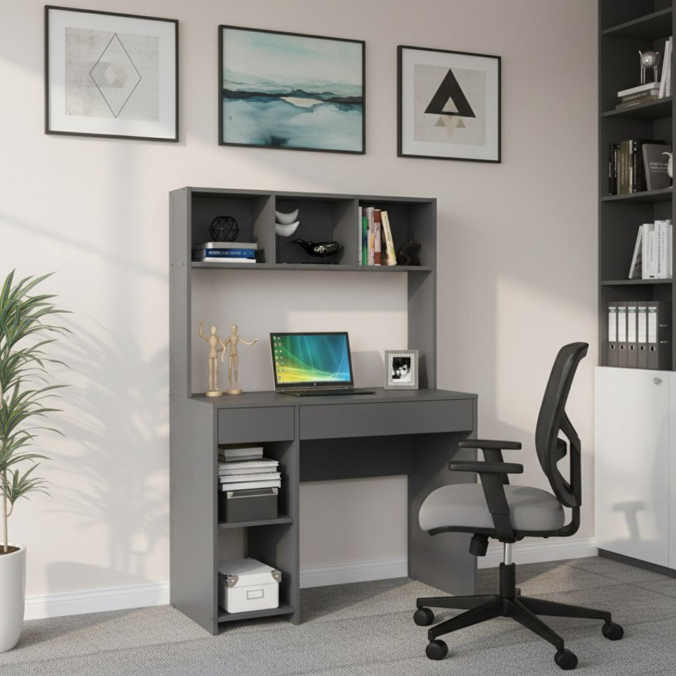 Комфорт Стол компьютерный 12.77 Темно-серый