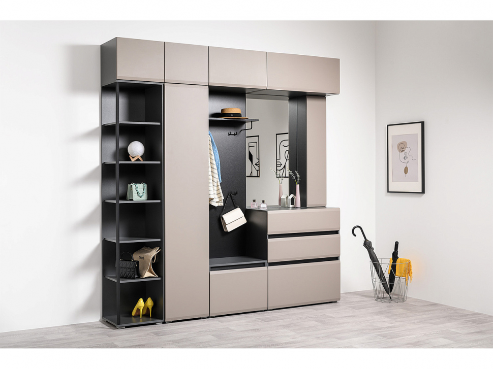 Сидней тумба для обуви 16.129 Антрацит / Капучино