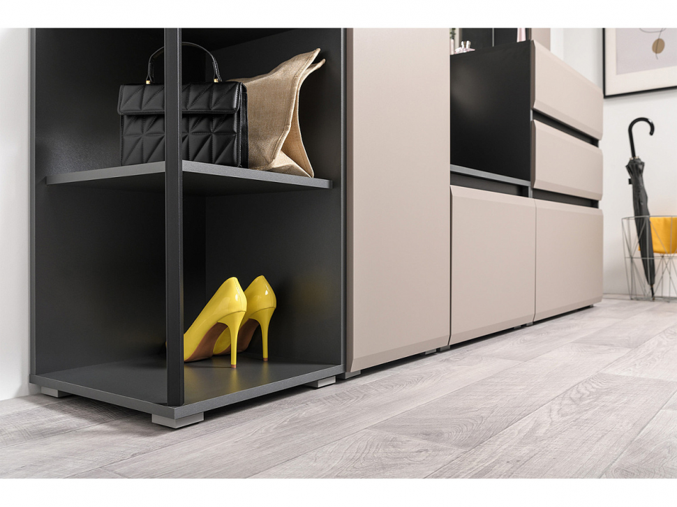 Сидней тумба для обуви 16.129 Антрацит / Капучино