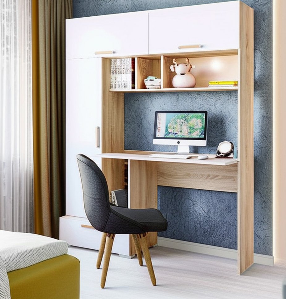 Компьютерный стол Квартет-11 (Дуб сонома/Белый) ТЭКС