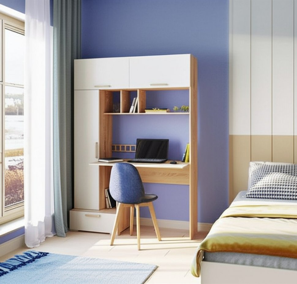 Компьютерный стол Квартет-11 (Дуб сонома/Белый) ТЭКС