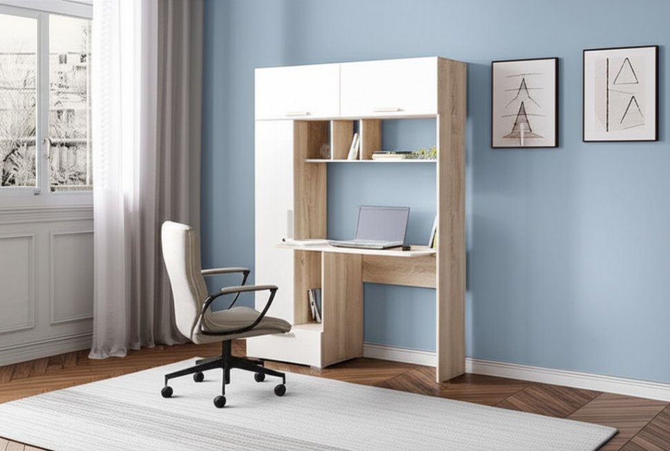 Компьютерный стол Квартет-11 (Дуб сонома/Белый) ТЭКС