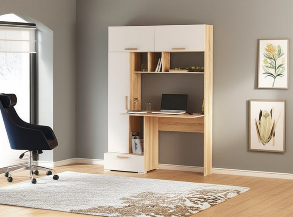 Компьютерный стол Квартет-11 (Дуб сонома/Белый) ТЭКС