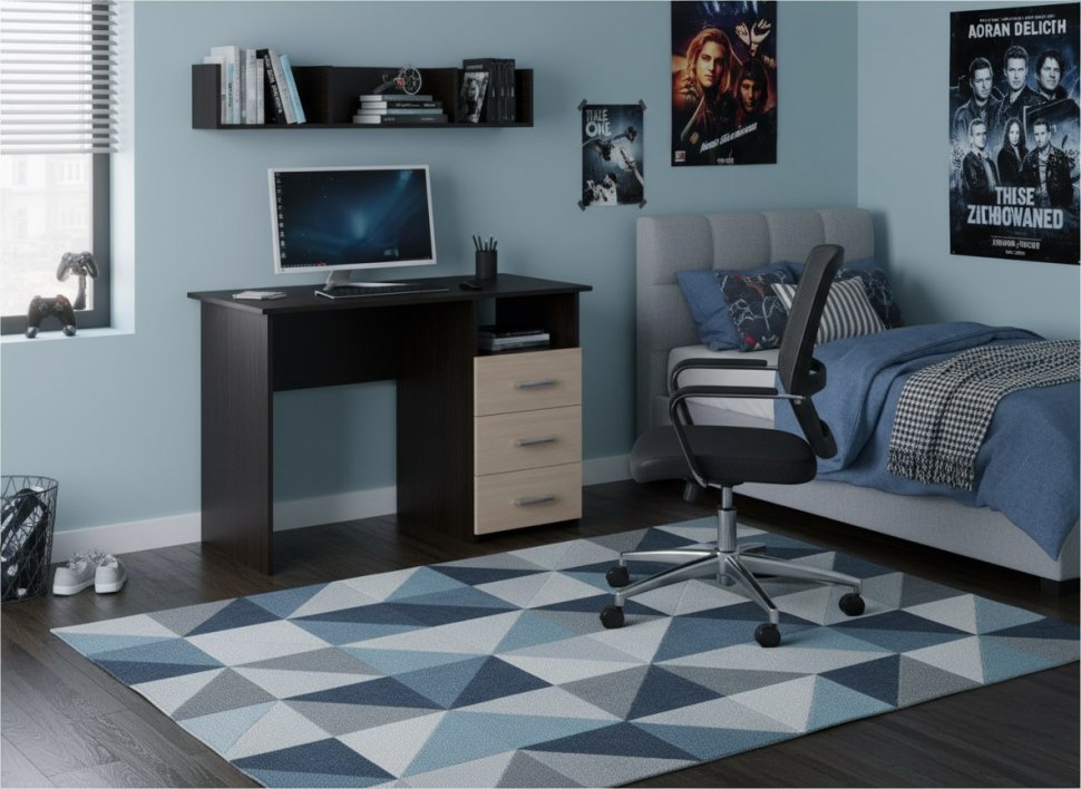 Интел-3 стол компьютерный Бодега Темный / Светлый