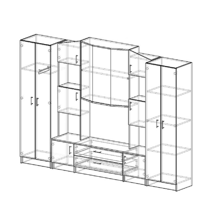 Стенка в гостиную Макарена ЭРА (Ясень шимо)