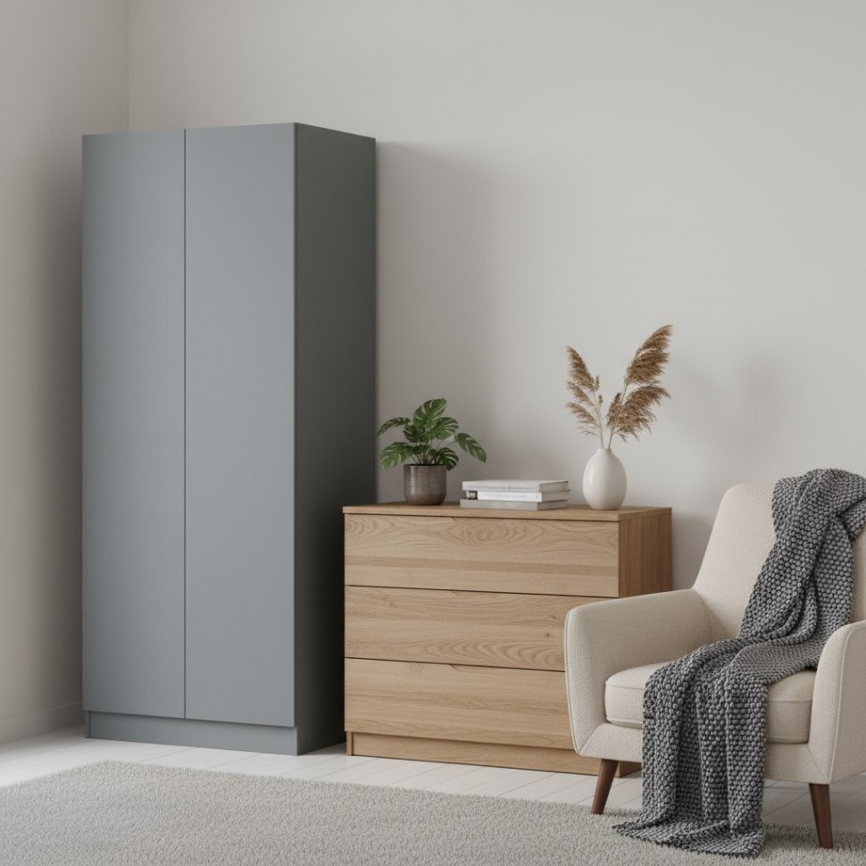 Шкаф для одежды и белья Руэлла, Графит серый