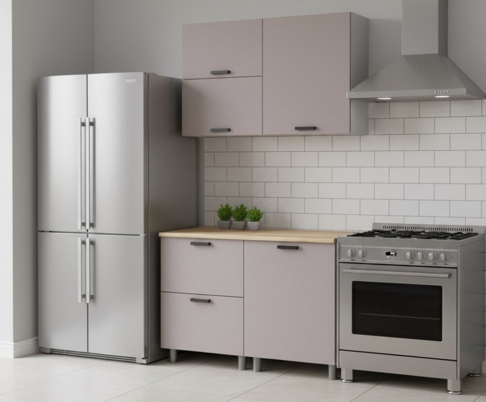 Кухня Аленушка 1,2м с ящ.в 2 Лаванда Кашемир,скоба черный,сонома