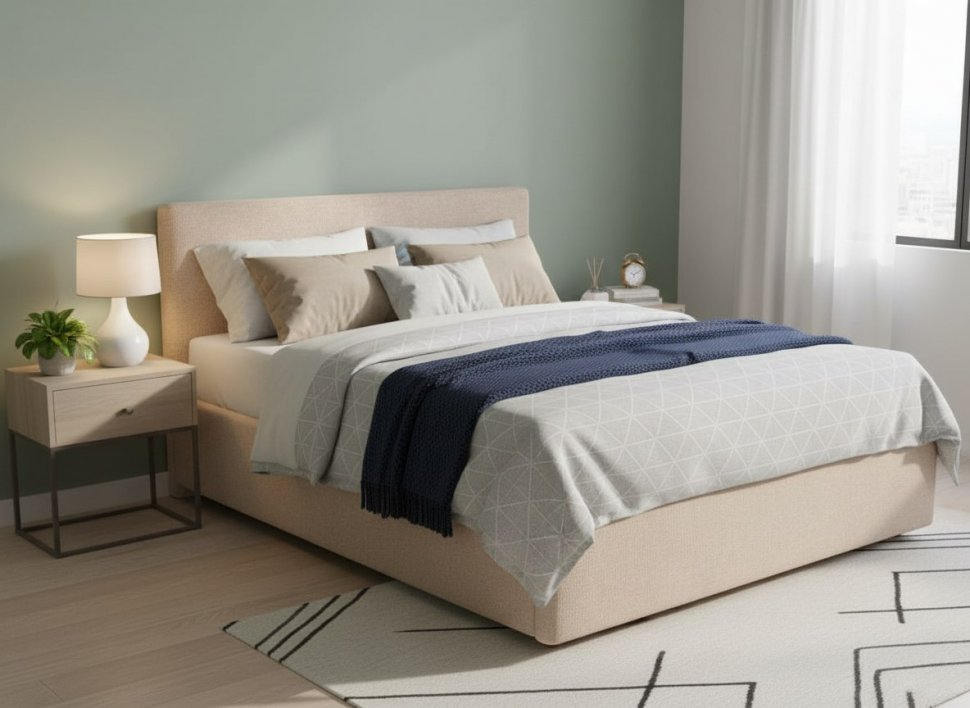 Кровать Nova 1400 с основанием / бежевый №4