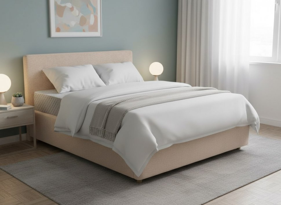 Кровать Nova 1400 с основанием / бежевый №4