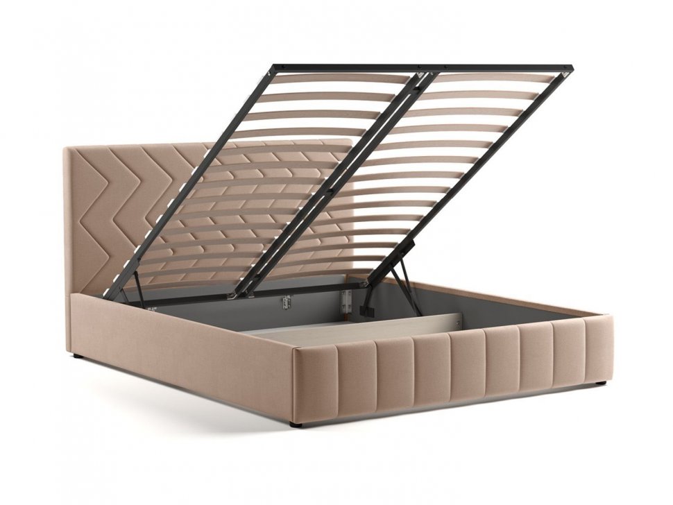 Милана кровать 160 Tenerife latte (бежевый кофейный)