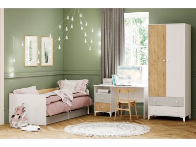 Детская Морти 3 Дуб Бунратти/белый/серый