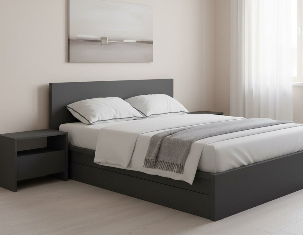 Камелия 1 тумба прикроватная (серия 2) / Графит