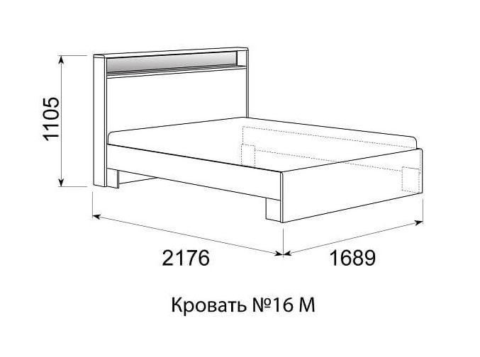 Кровать 160х200 Виктория Сакура Модуль 16 М