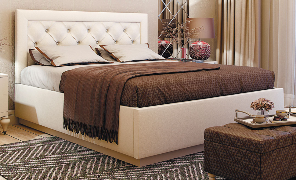 Кровать 160х200 Версаль БТС (Белая) под настил