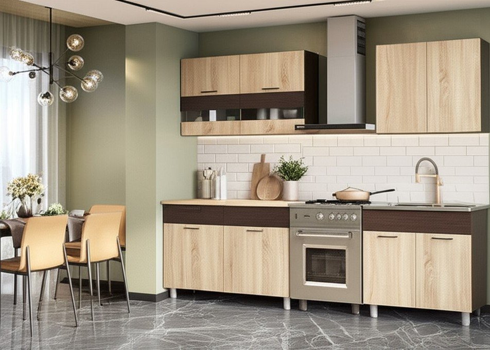 Кухня Босфор 2.0 м, Дуб венге, Дуб сонома