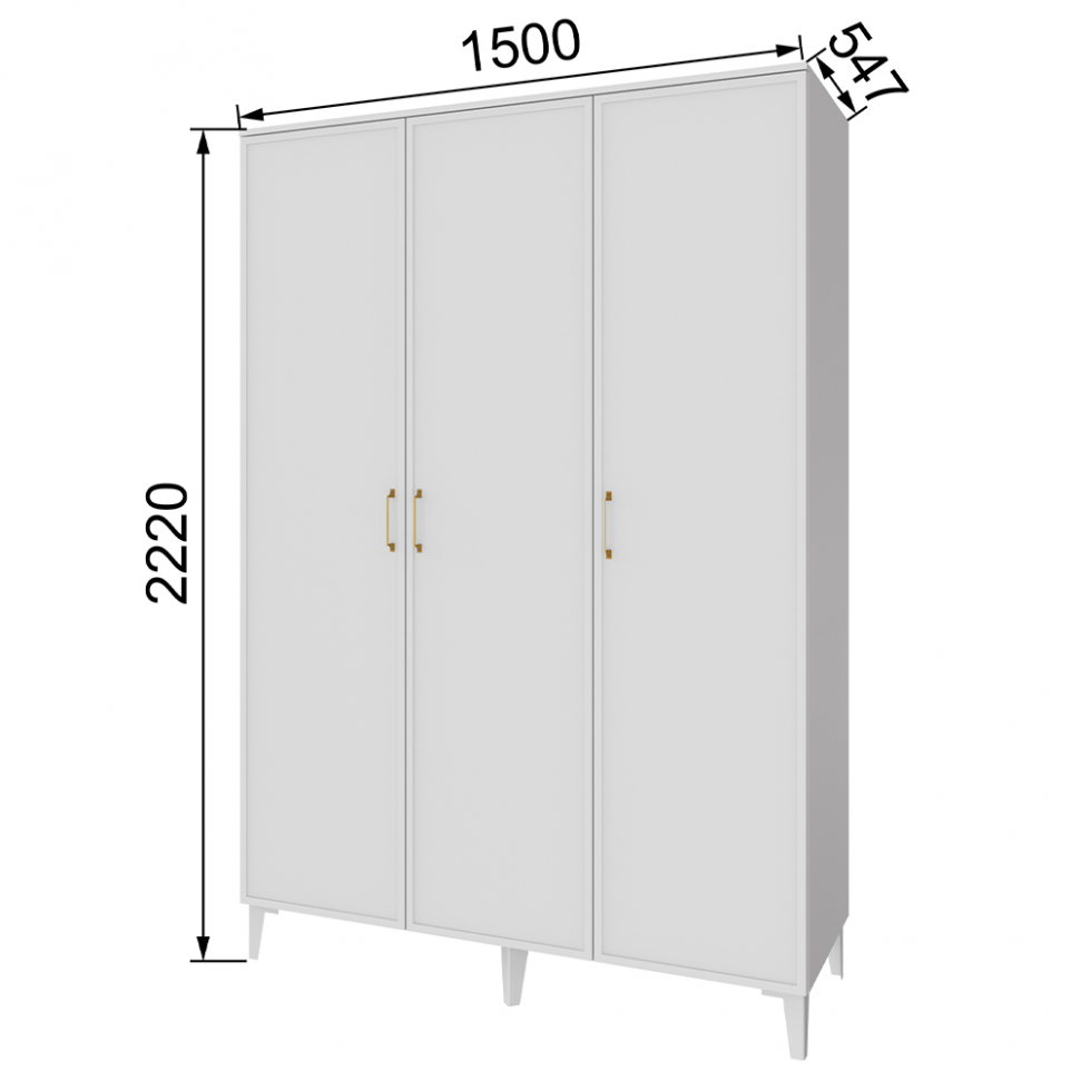 Шкаф трехстворчатый Толедо ТШ-23, Белый