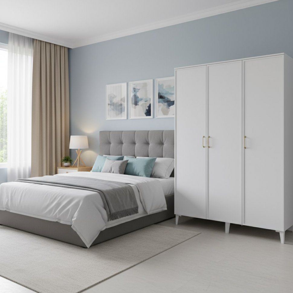 Шкаф трехстворчатый Толедо ТШ-23, Белый