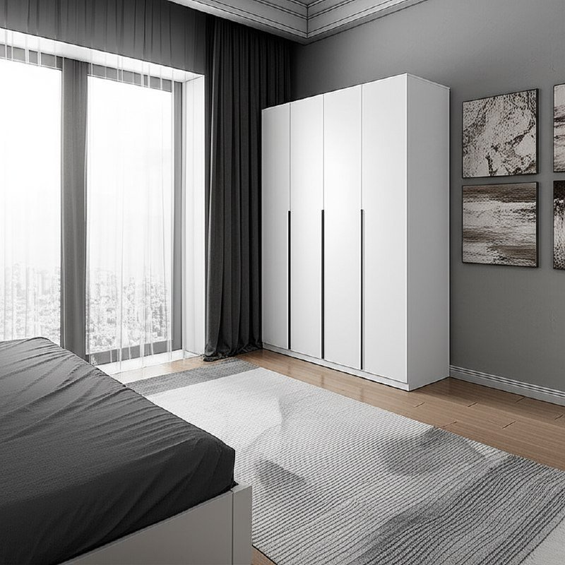 Шкаф распашной с наполнением (11 полок + 2 ящика + штанга) ШК 5 (1600), Белый