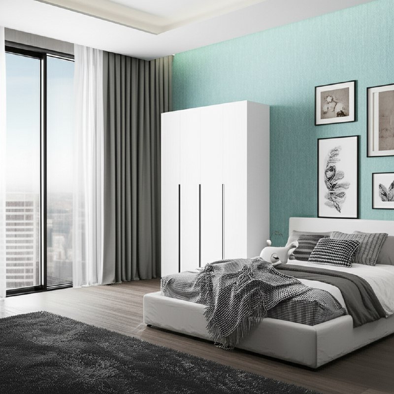 Шкаф распашной с наполнением (11 полок + 2 ящика + штанга) ШК 5 (1600), Белый