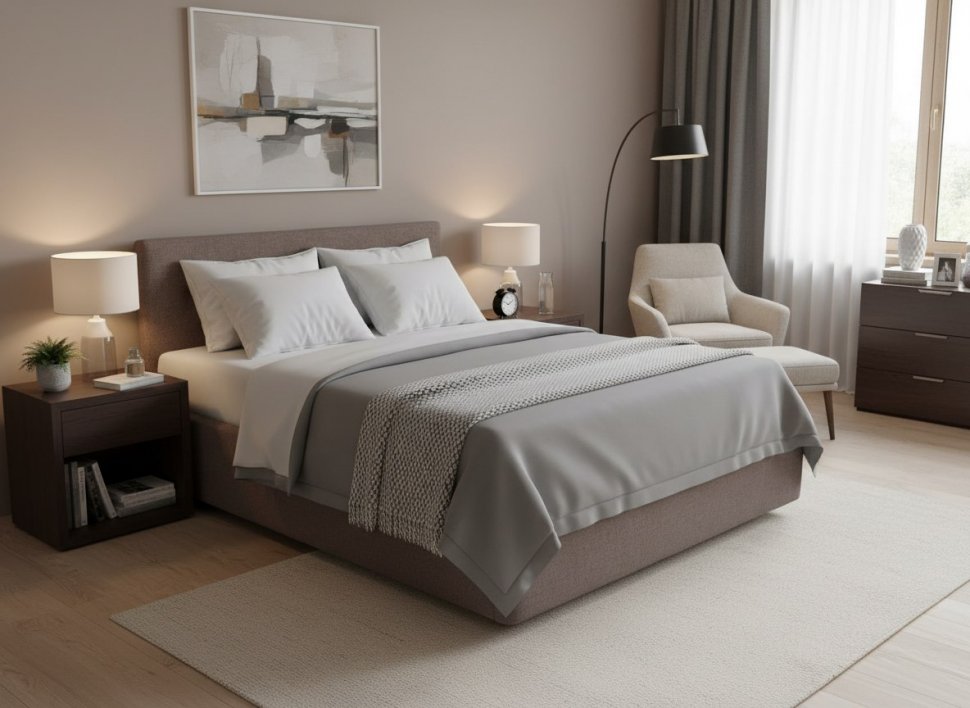 Кровать Nova 1400 с основанием / какао №8