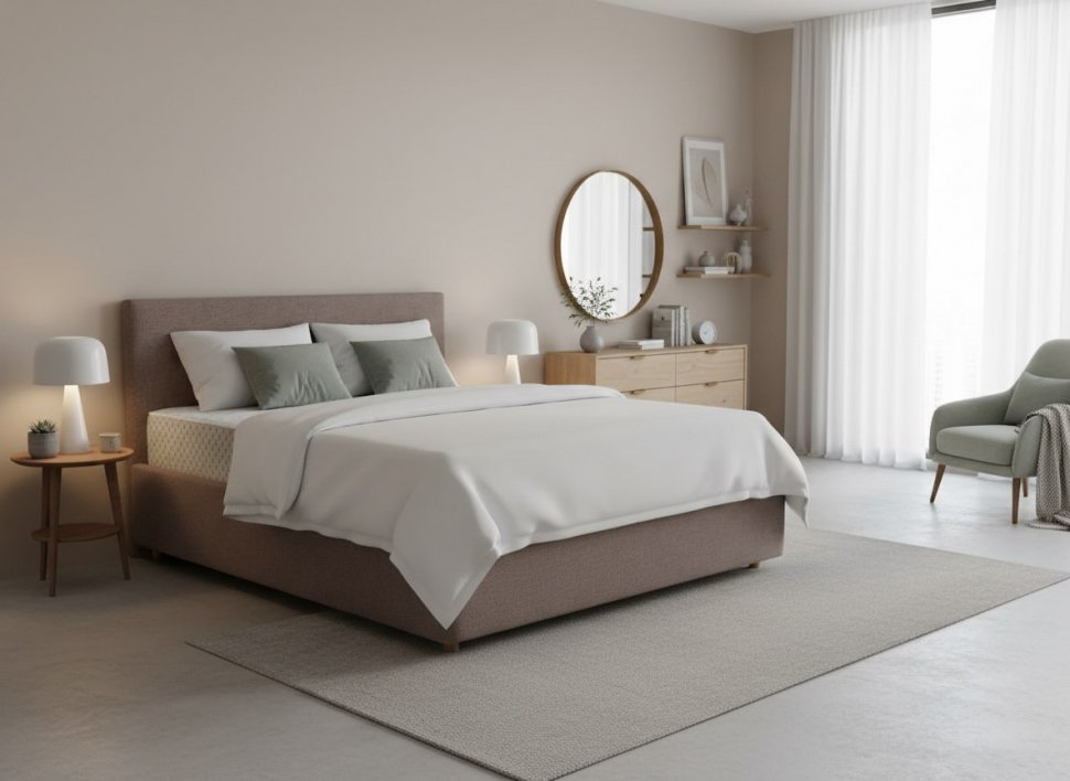 Кровать Nova 1400 с основанием / какао №8