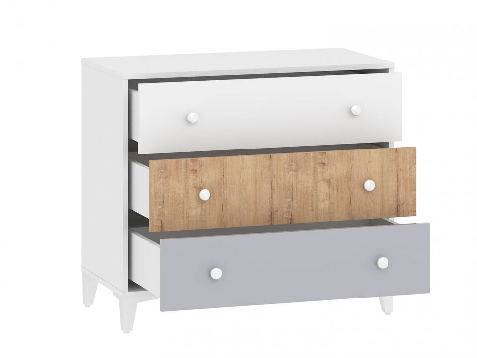 Детская Морти 2 Дуб Бунратти/белый/серый