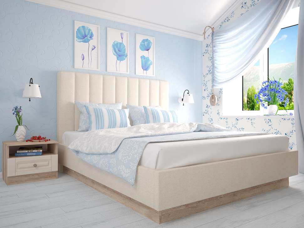 Кровать мягкая 140х200 с подъемным механизмом М14 Богуслава (Комфорт-S)