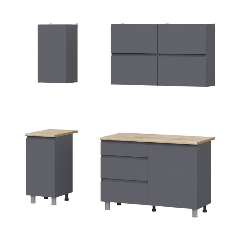 Кухня Денвер 1.6 Комплект (Графит Серый)