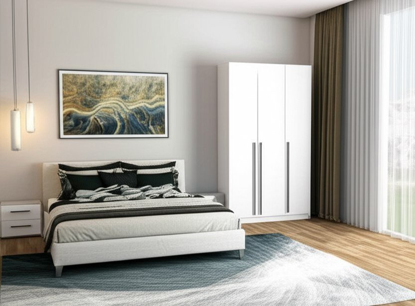 Шкаф 3-дверный 1200 (Арника) ШК-5 Белое дерево