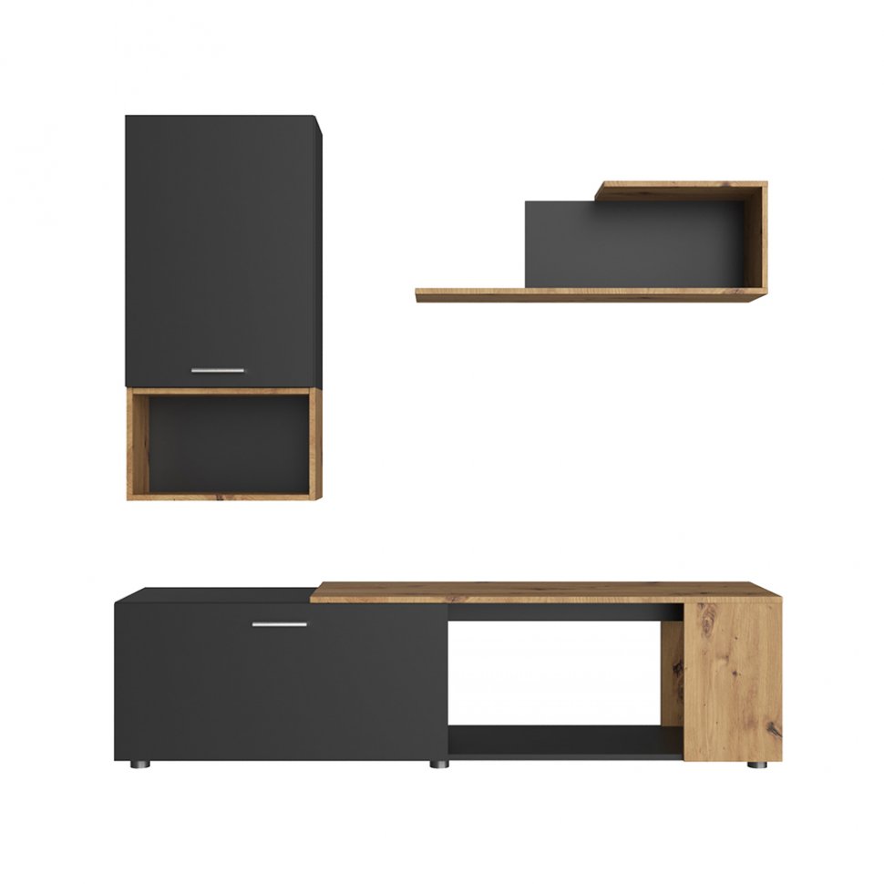 Мини-гостиная Sviss (Черный / Дуб Артизан)