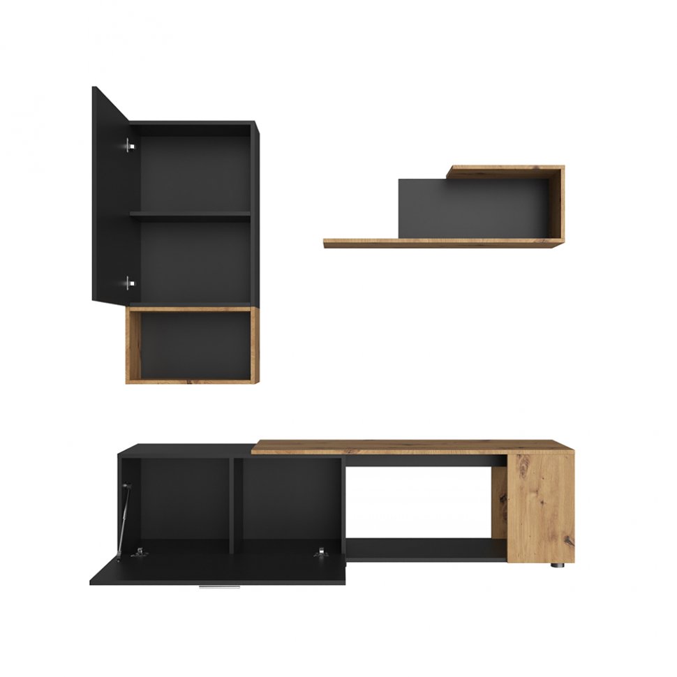 Мини-гостиная Sviss (Черный / Дуб Артизан)