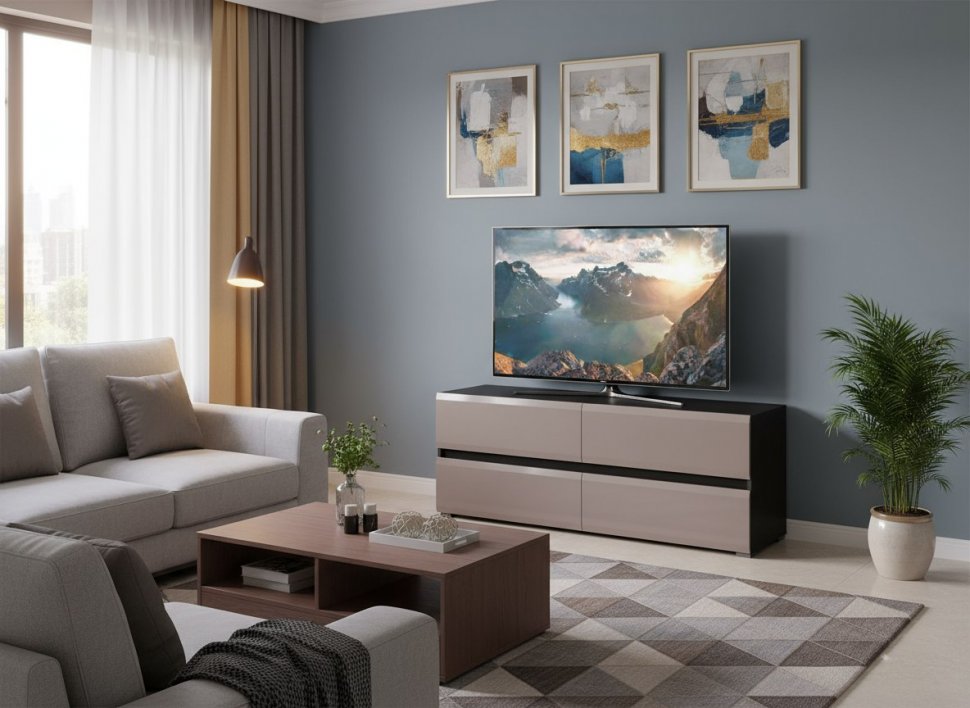 Сидней Тумба под ТВ 13.63 Капучино/Черный