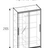 Шкаф-купе Strike 1200 с зеркалом Глазов (Atelier)