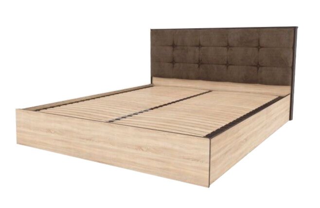 Кровать 160х200 Лирика ЛК-2 с ортопедическим основанием (Велюр Кофейный) ТЭКС