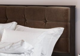 Кровать 160х200 Лирика ЛК-2 с ортопедическим основанием (Велюр Кофейный) ТЭКС