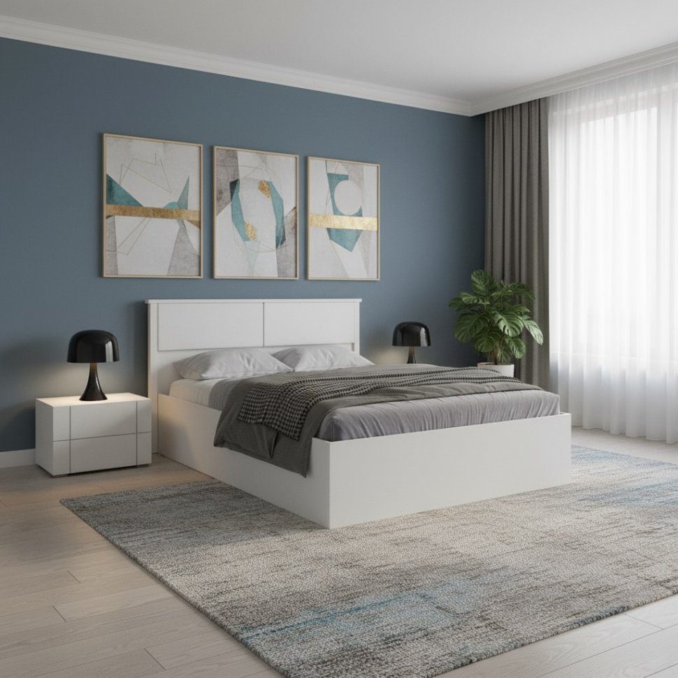 Кровать с ортопедическим основанием Толедо ТКР-1 160х200, Белый