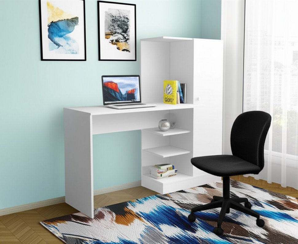 Компьютерный стол Квартет-6 (ТЭКС) Белый