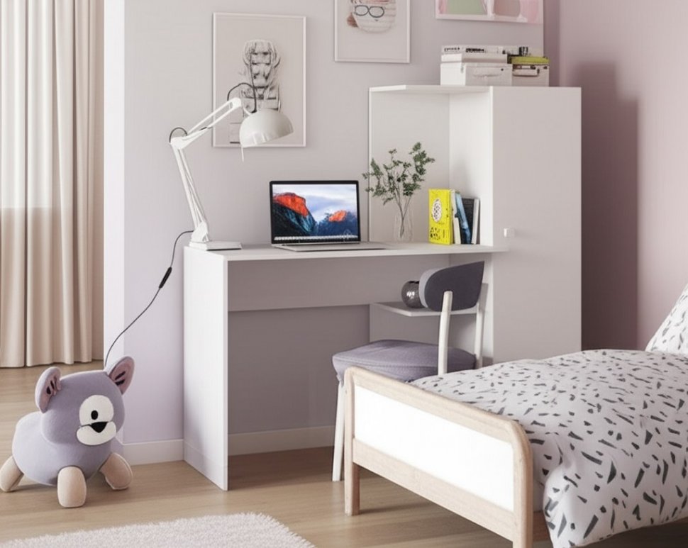 Компьютерный стол Квартет-6 (ТЭКС) Белый