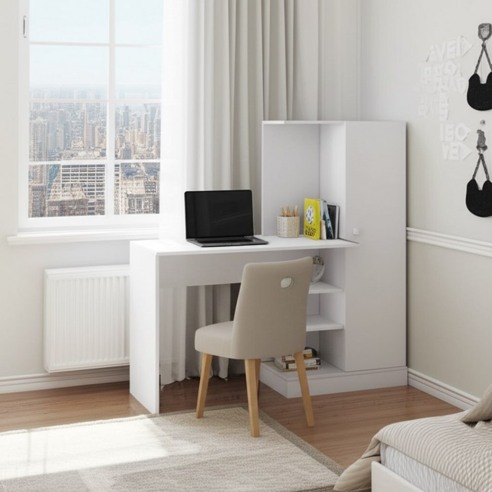 Компьютерный стол Квартет-6 (ТЭКС) Белый