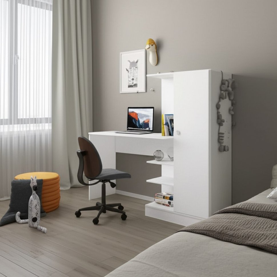 Компьютерный стол Квартет-6 (ТЭКС) Белый