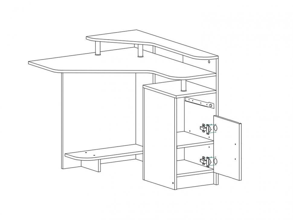 Интел-5 стол компьютерный Бодега Темный / Светлый